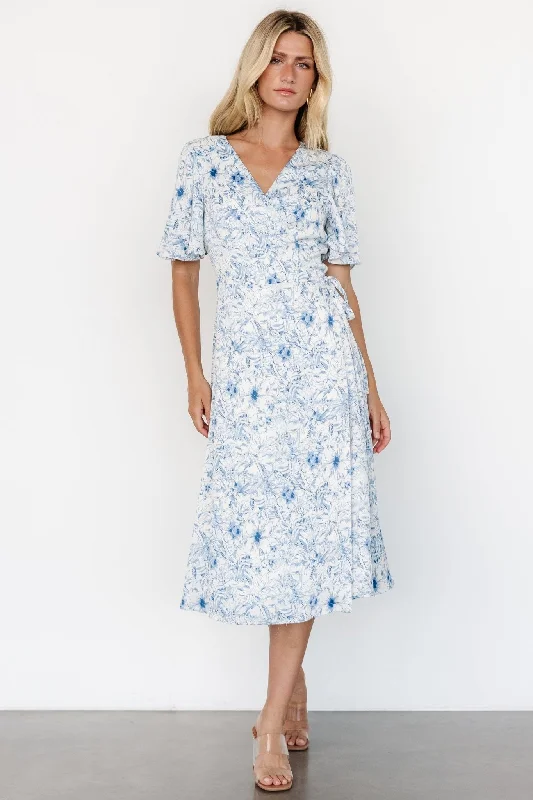 Amelie Wrap Midi Dress | Blue Print