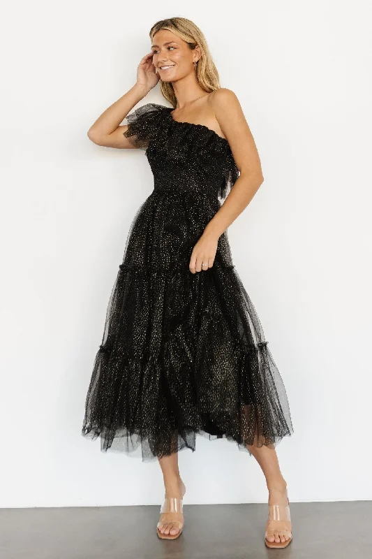 Anessa Tulle Dress | Black + Gold