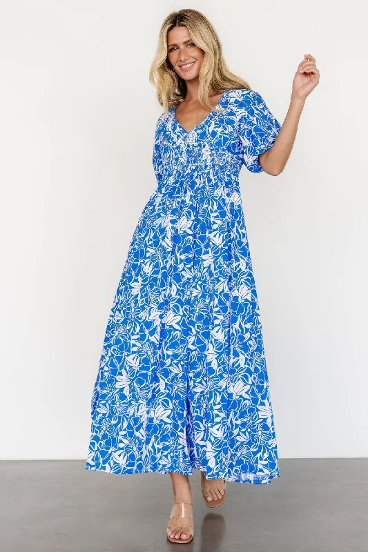 Elaine Maxi Dress | Blue + White