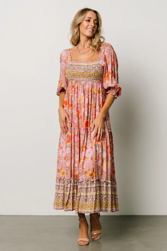 Shanna Tiered Dress | Pink Multi