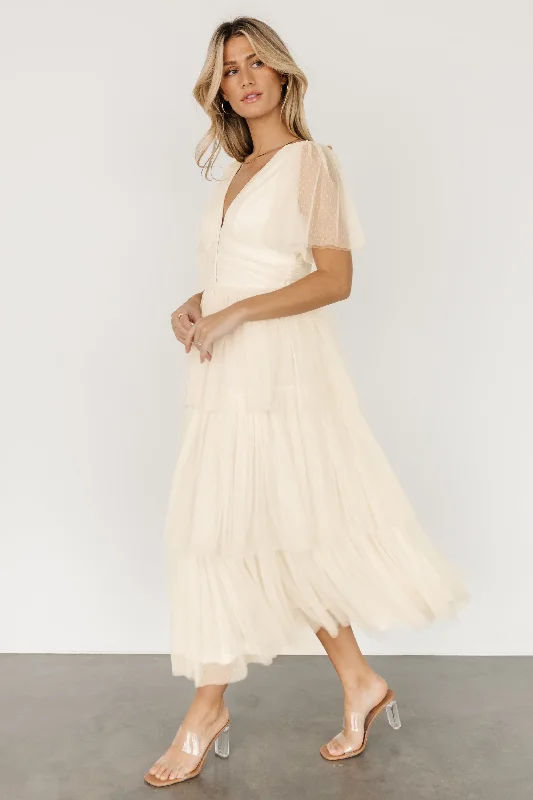 Starlet Tiered Maxi Dress | Cream