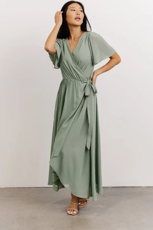 Waverly Wrap Dress | Dusty Sage