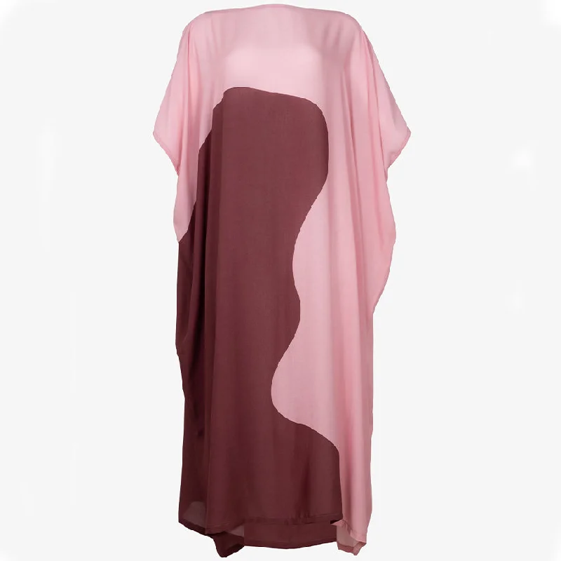 AIRY CAFTAN DRESS ""ALVA"" IN BLUSH AND CHERRY