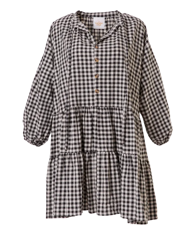 Avalon Smock Dress | Black Gingham