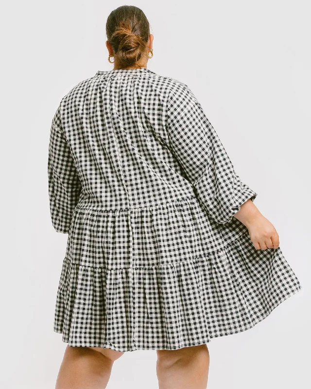 Avalon Smock Dress | Black Gingham