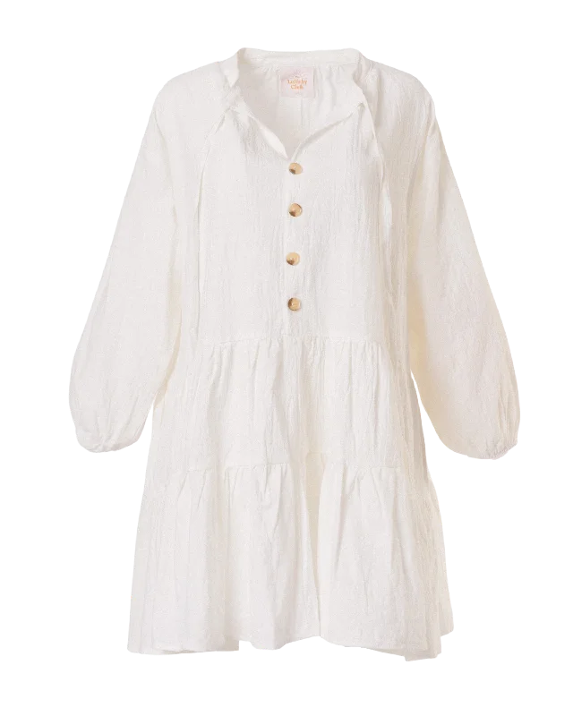 Avalon Smock Dress | White