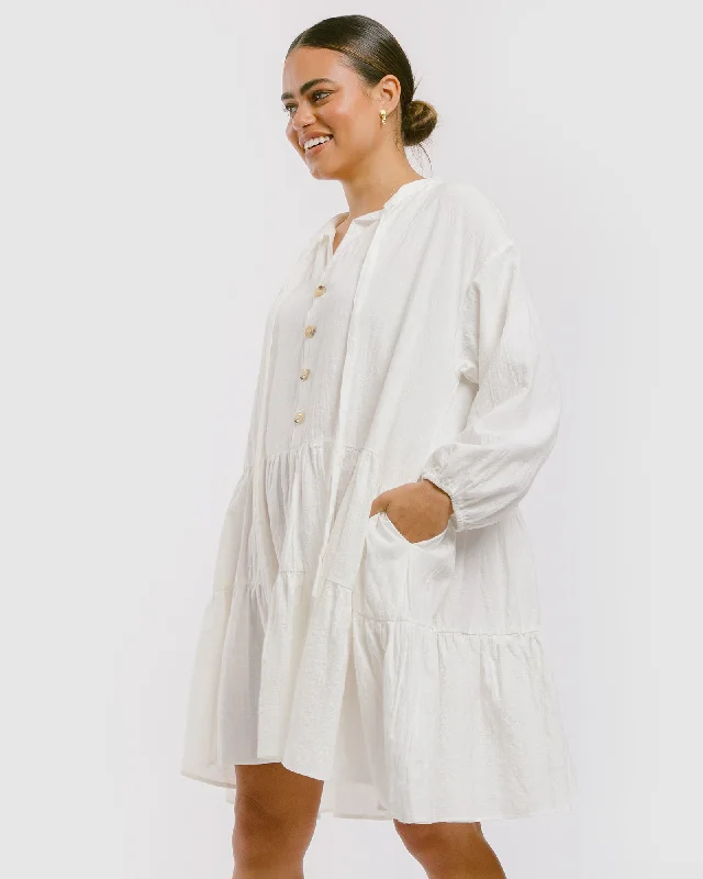 Avalon Smock Dress | White