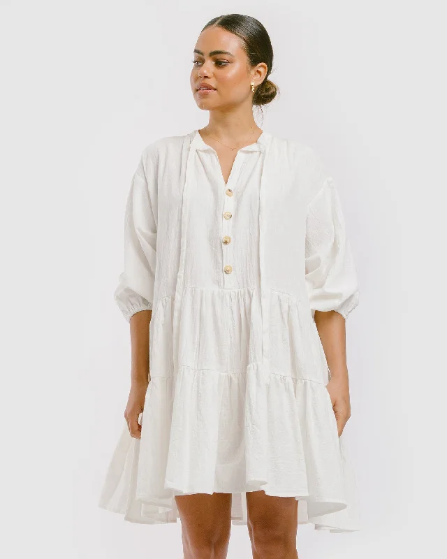 Avalon Smock Dress | White