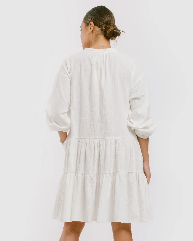 Avalon Smock Dress | White