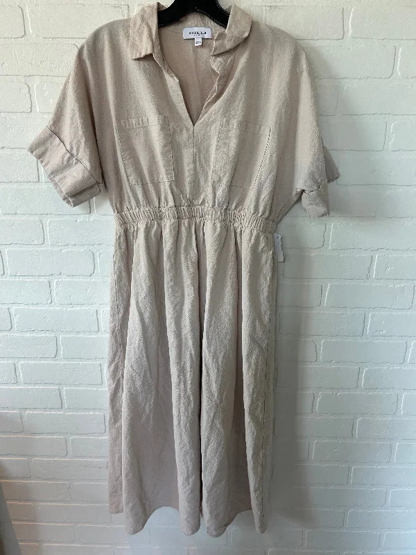 Beige Dress Casual Midi Gilli, Size L