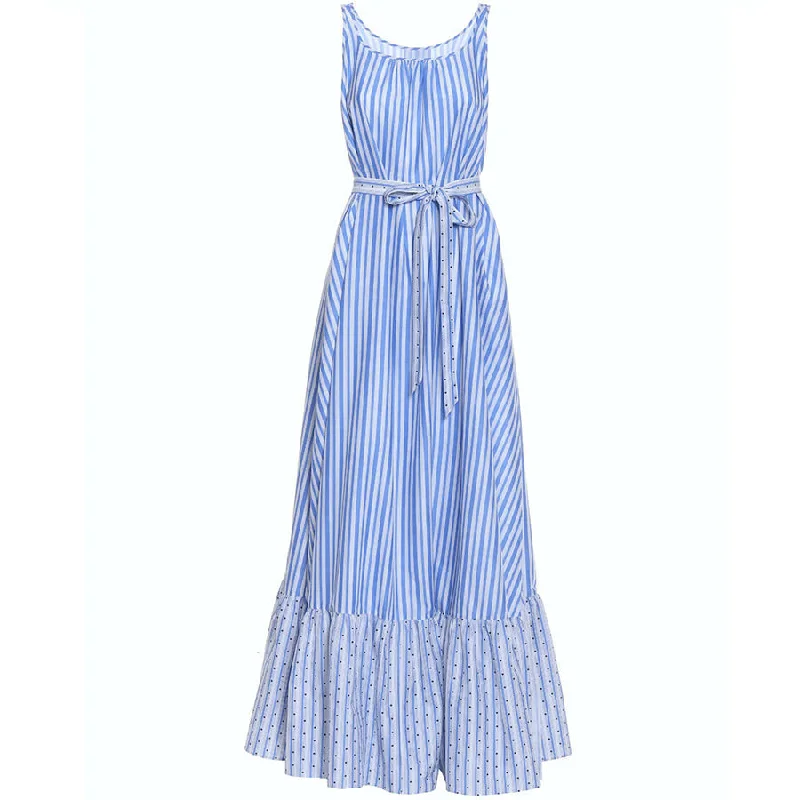 BLUE WHITE STRIPED MAXI DRESS ""BETTINA""