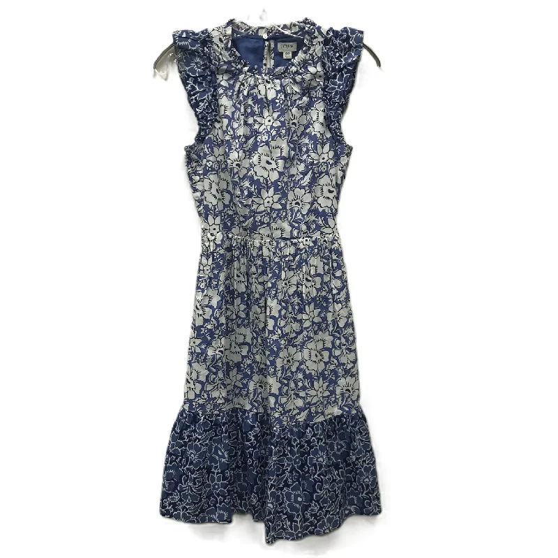 Blue Dress Casual Midi By J. Crew, Size: Xs