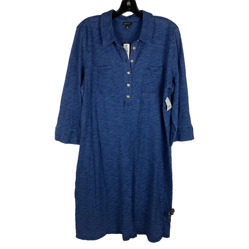 Blue Dress Casual Midi Talbots, Size Xl