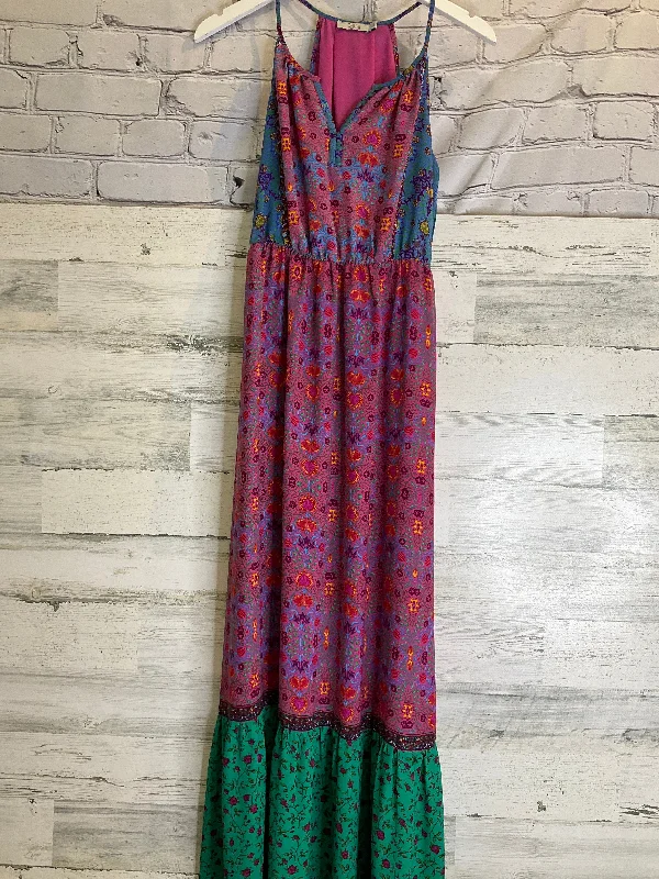 Blue & Pink Dress Casual Maxi Dalia, Size Xs