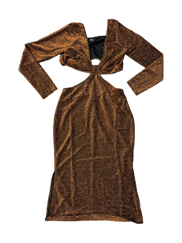 Bronze Dress Party Midi Lulus, Size 10