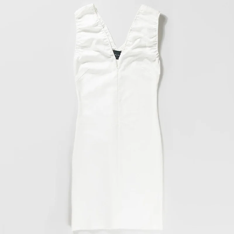 SLEEVELESS COTTON DRESS ""BULKY"" IN WHITE