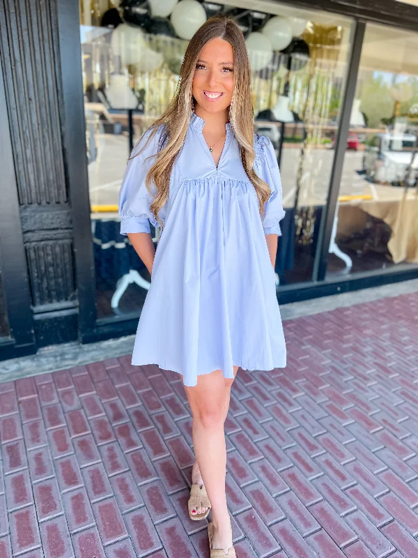 Classic Charm Dress-Chambray