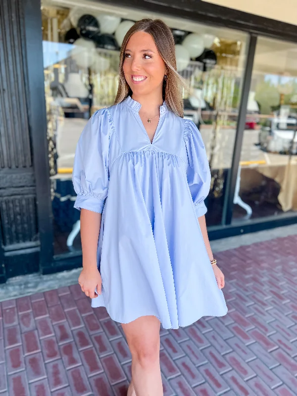 Classic Charm Dress-Chambray