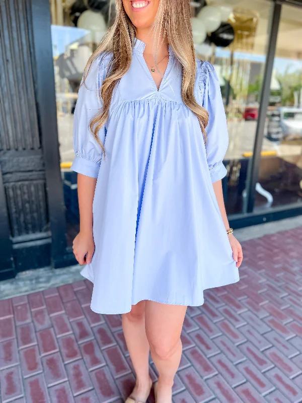 Classic Charm Dress-Chambray