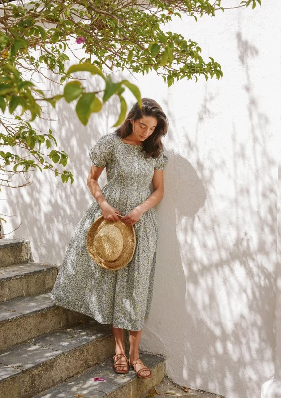 Clementine Day Dress | Vintage Posy Bleu