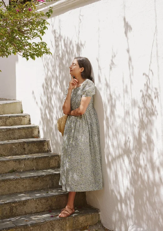 Clementine Day Dress | Vintage Posy Bleu