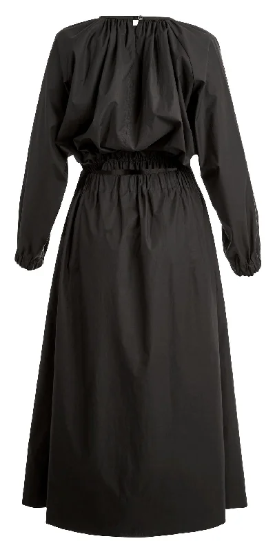 COTTON MIDI-DRESS ""AIR"" IN BLACK