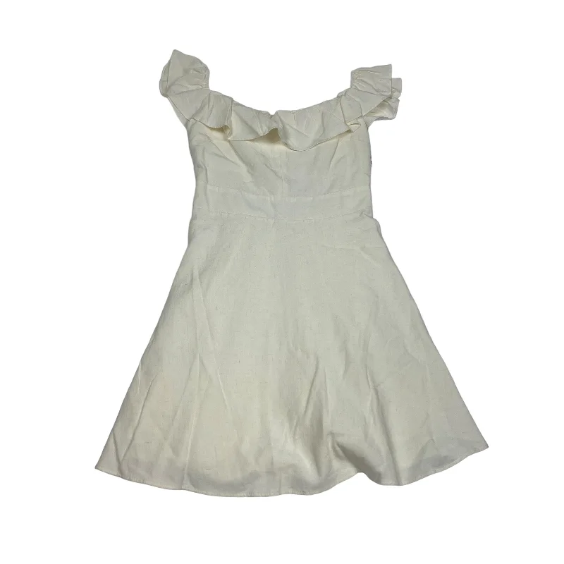 Cream Dress Casual Short Zara, Size M