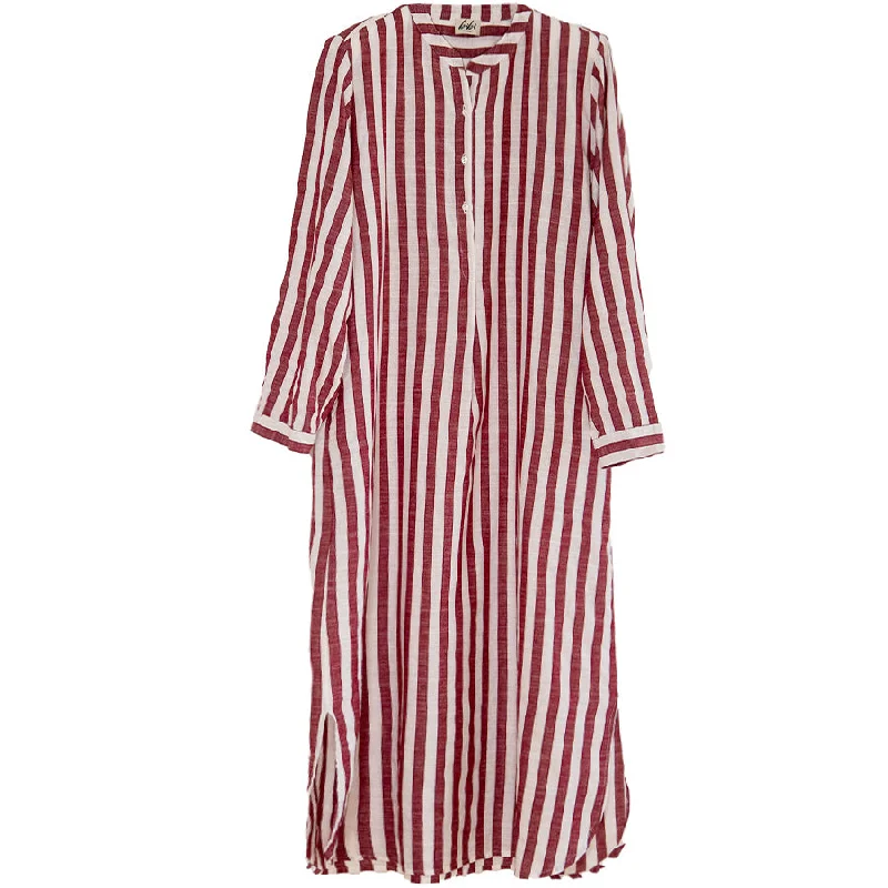 STRIPED COTTON/LINEN CAFTAN ""BENNY 10502""