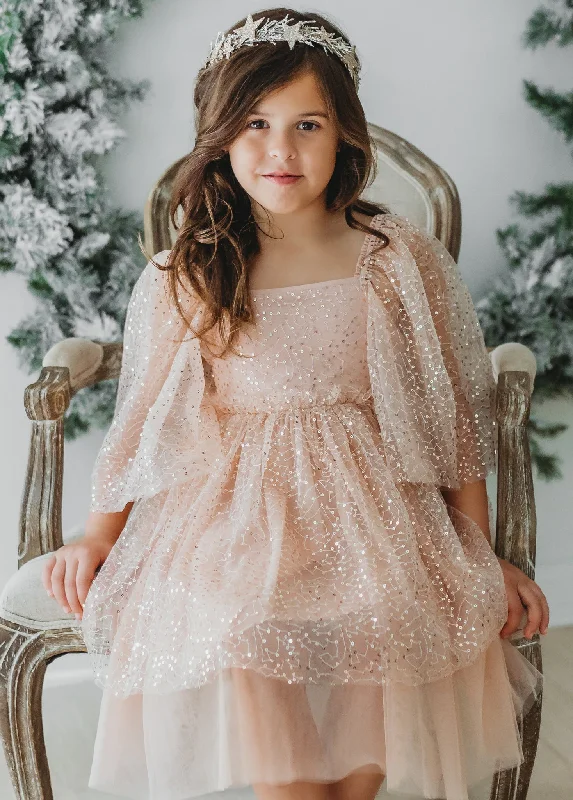 Uma Sequin & Tulle Dress (pink) PREORDER