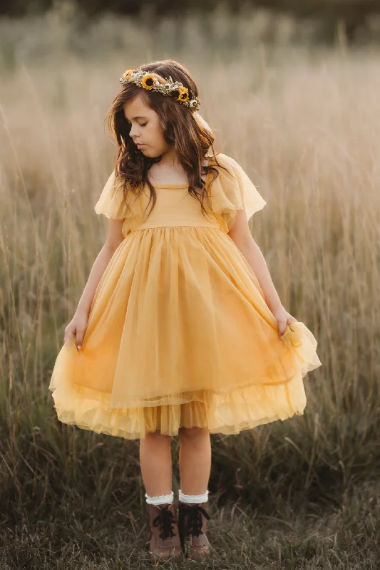 Fawn Tulle Dress (saffron)