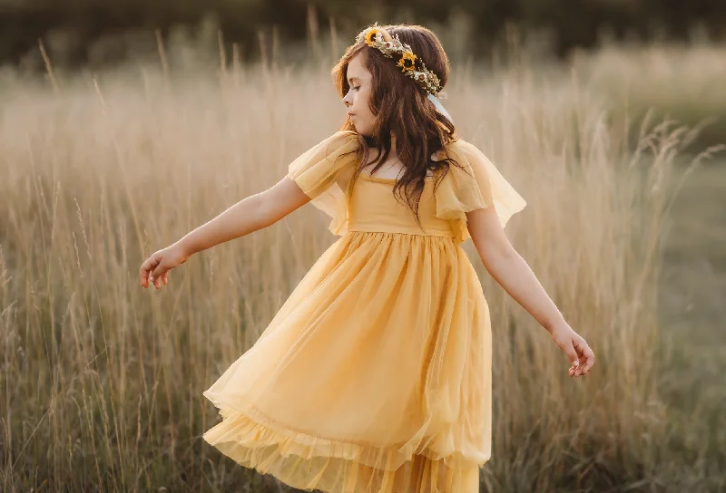 Fawn Tulle Dress (saffron)