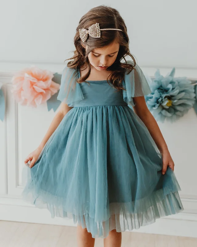 Fawn Tulle Dress (soft teal)