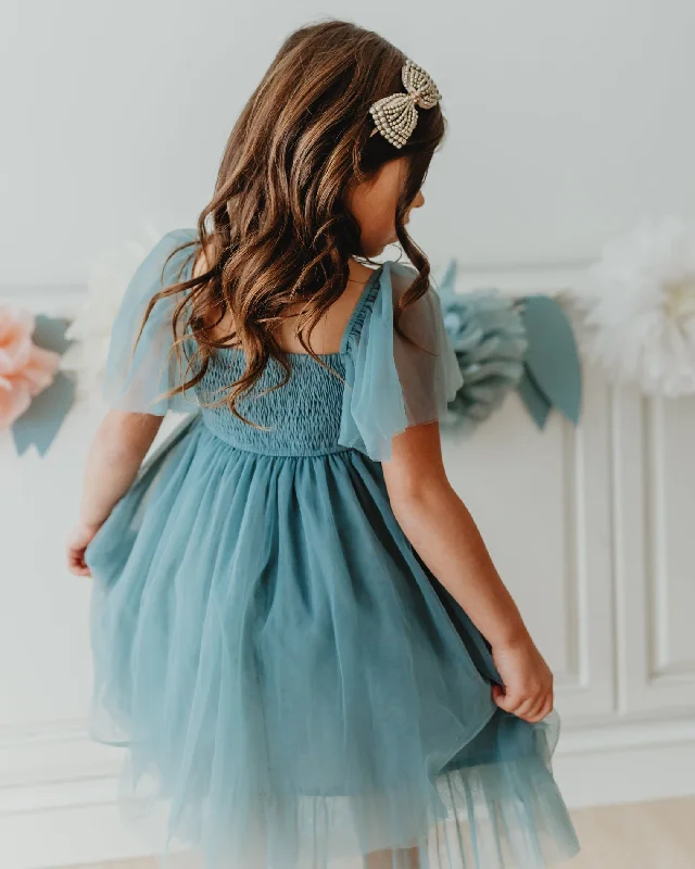 Fawn Tulle Dress (soft teal)