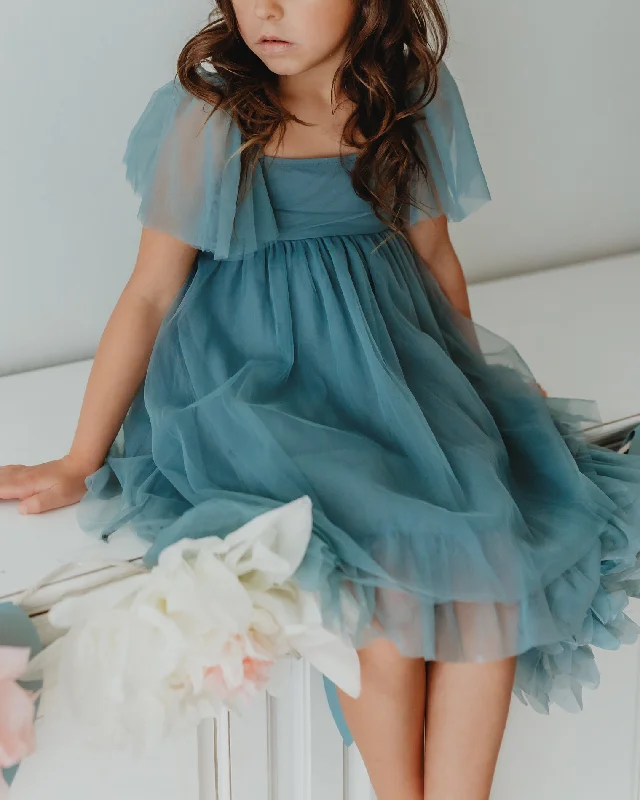 Fawn Tulle Dress (soft teal)