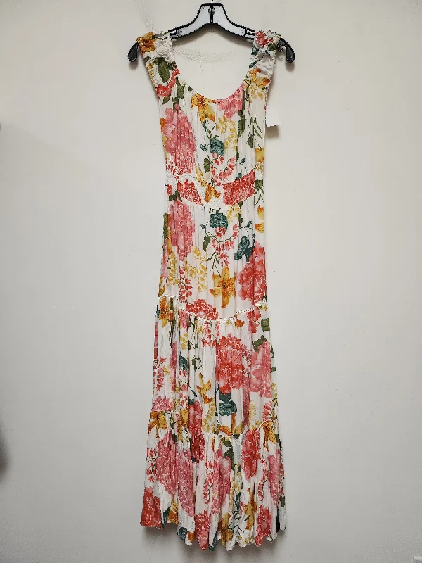 Floral Print Dress Casual Maxi Clothes Mentor, Size M