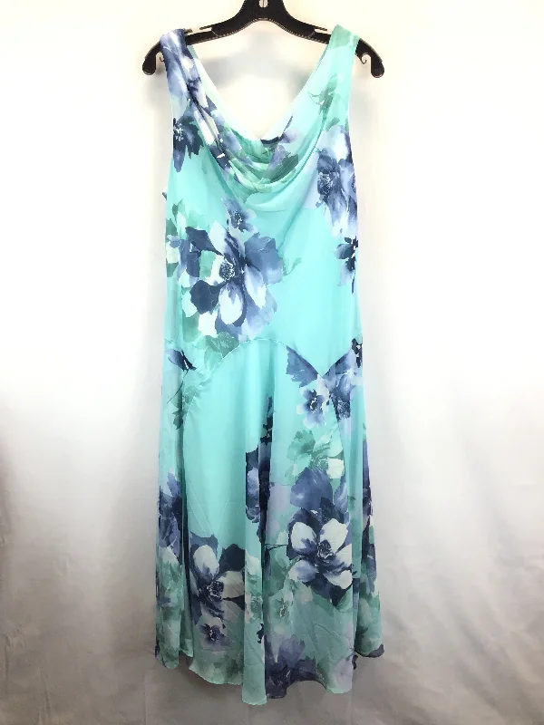 Floral Print Dress Casual Maxi Signature By Robbie Bee, Size 14