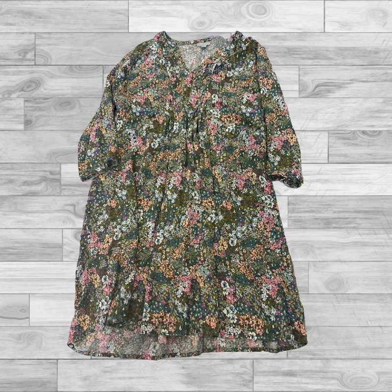 Floral Print Dress Casual Short J. Jill, Size L