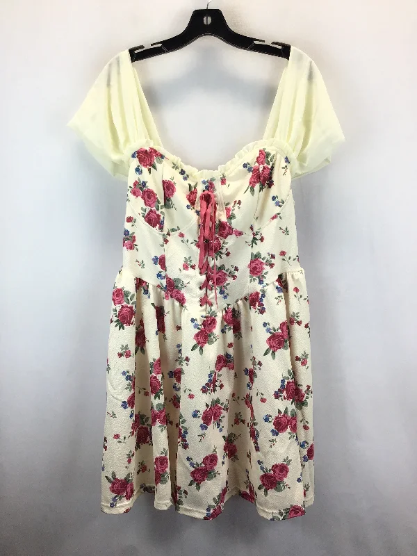 Floral Print Dress Casual Short Shein, Size 1x