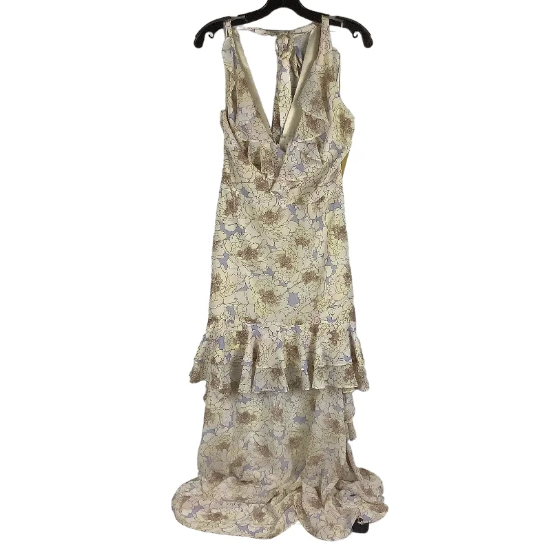 Floral Print Dress Designer Badgley Mischka, Size 6