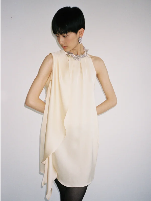 FLOUNCED DRESS ""RUE"" IN VANILLA