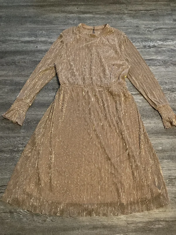 Gold Dress Party Midi Versona, Size Xl