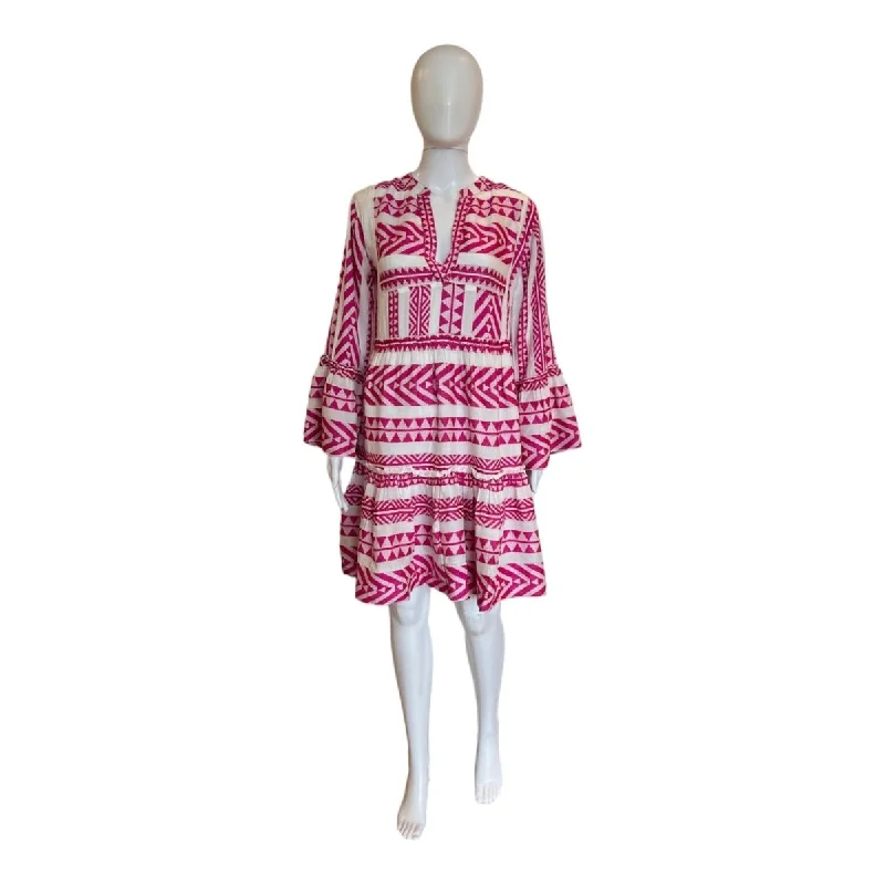 Grecian Goddess Jacquard Mini Dress | Pink