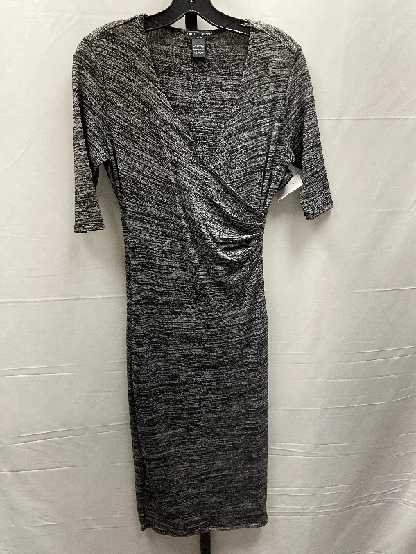 Grey Dress Casual Midi Chelsea And Theodore, Size Xs