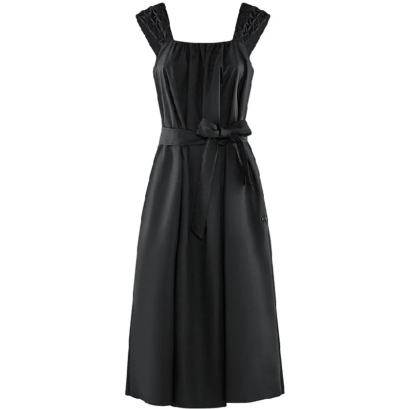 FLOWING MIDI-DRESS ""HONORATA"" IN BLACK