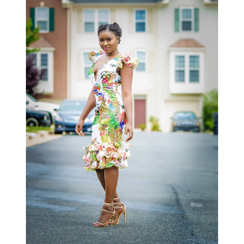 HOT TOPIC FLORAL DRESS-OFF WHITE