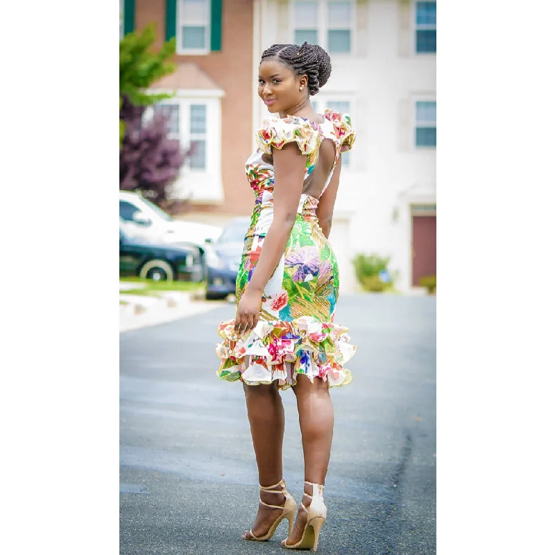 HOT TOPIC FLORAL DRESS-OFF WHITE