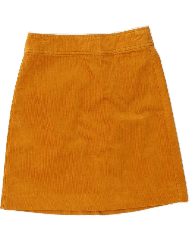 J. CREW Womens Corduroy Skirt US 00 2XS W26  Yellow Cotton