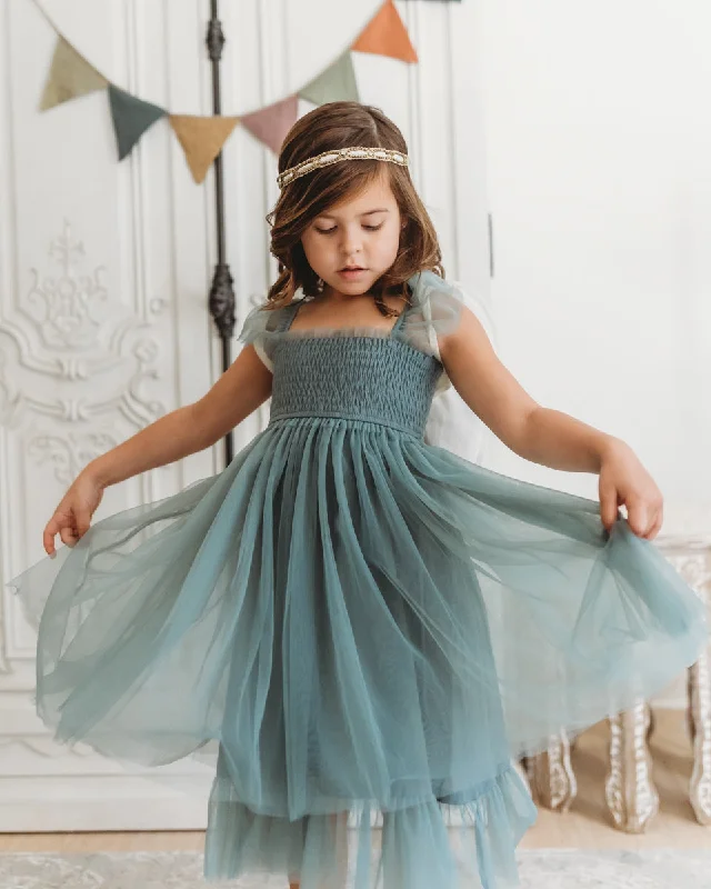 Juliet Tulle Dress (soft teal)