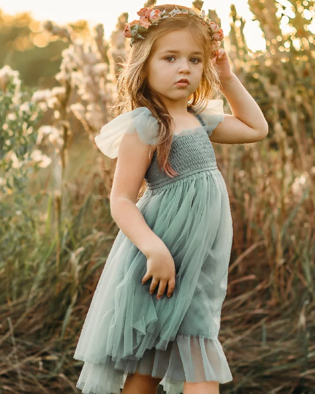 Juliet Tulle Dress (soft teal)