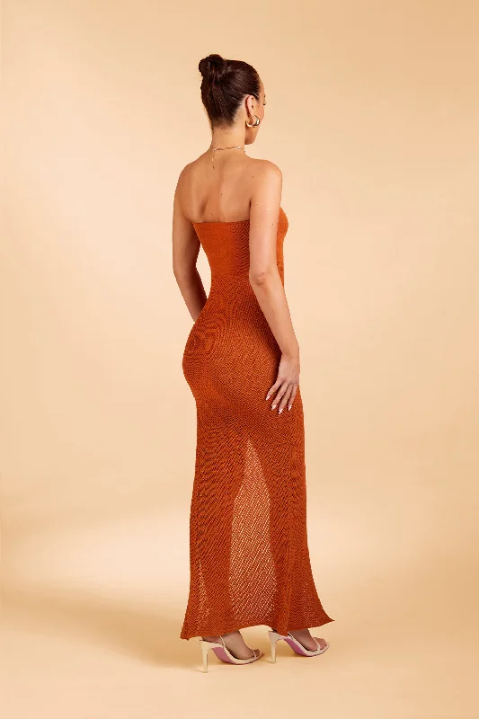 KEYHOLE BANDEAU MAXI DRESS IN SUNSET